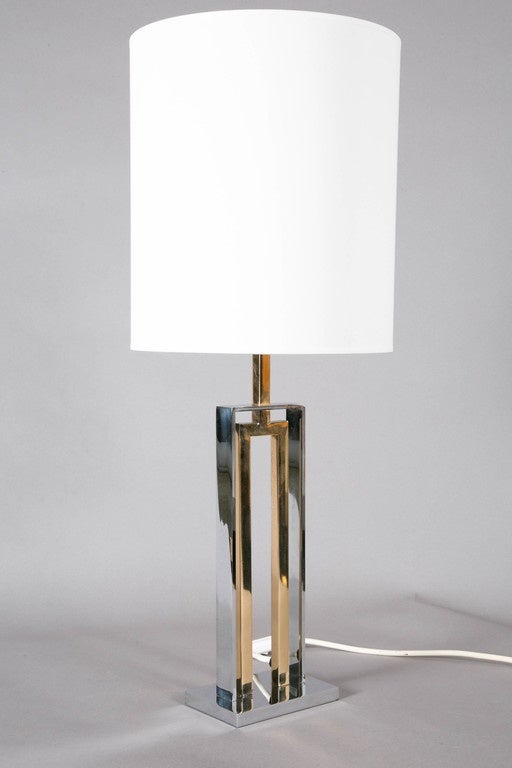 Pair of Brass and Steel Table Lamps by Romeo Rega, 1970s In Good Condition For Sale In Paris, FR