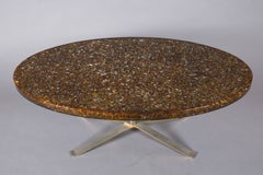 Coffee Table with an Oval Resin Top, circa 1970, by Pierre Giraudon
