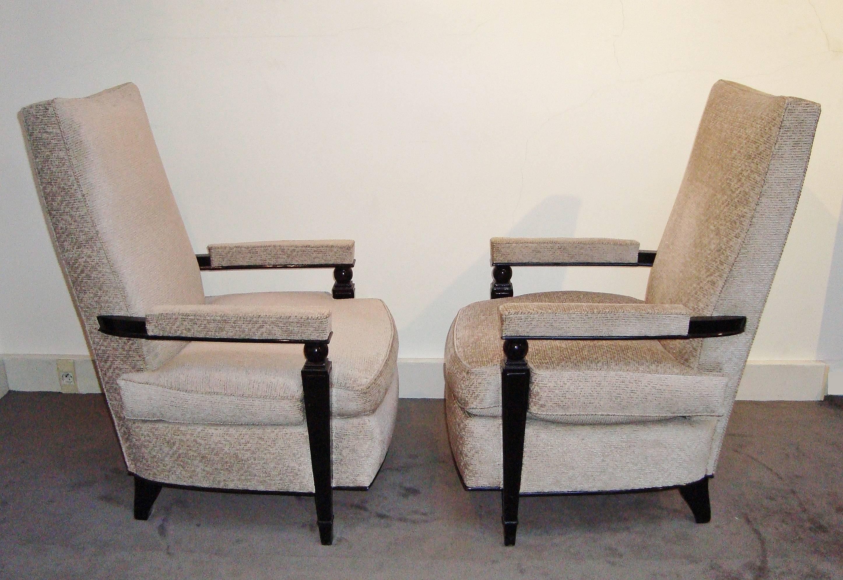 Pair of Armchairs by Maison Dominique, 1947. In Good Condition For Sale In Paris, FR