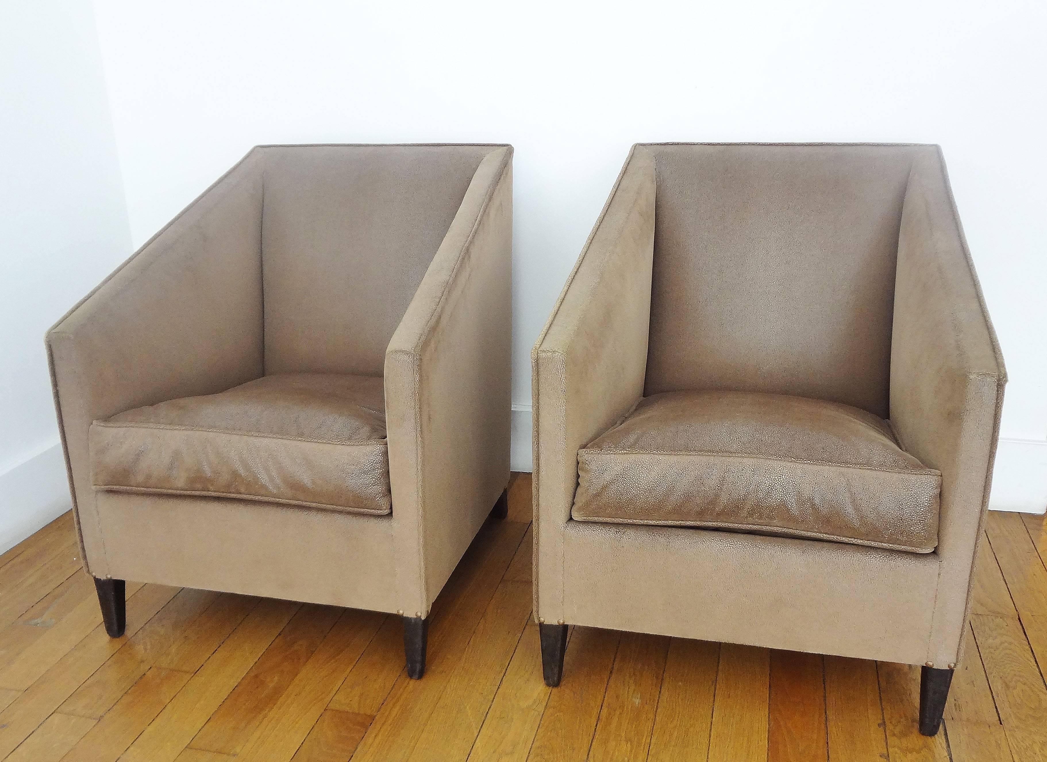 Early 20th Century Pair of Modernist Armchairs, 1920s, by Francis Jourdain For Sale