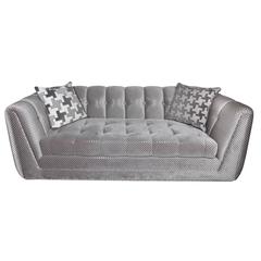 Tufted Deco Glam Sofa Upholstered in Stark Fabric