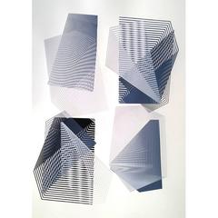 Large Geometric Limited Edition Framed Silkscreen Print by Kate Banazi