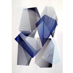 Large Geometric Limited Edition Framed Silkscreen Print by Kate Banazi
