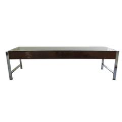 Midcentury Lacquered Mahogany and Chrome Coffee Table