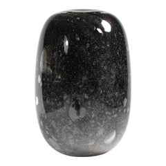 Black Mottled Glass Vase