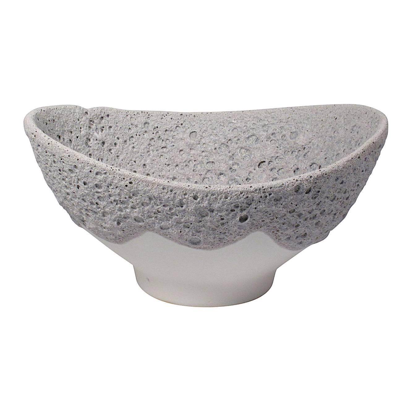 Ceramic Bowl with Lava Glaze For Sale