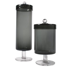 Smoky Grey Glass Apothecary Jars