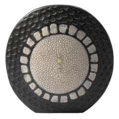 Blackened Brass and Shagreen Vase