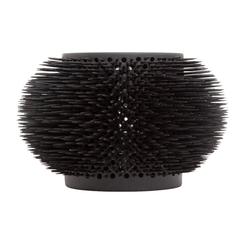 Black Ceramic and Wood Sea Urchin Candleholder