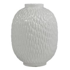 White Textured Vase by Gunnar Nylund
