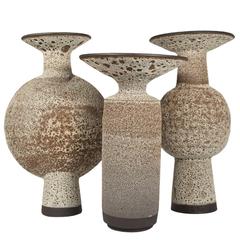Trio of Lava Glazed Ceramics by Heather Rosenman