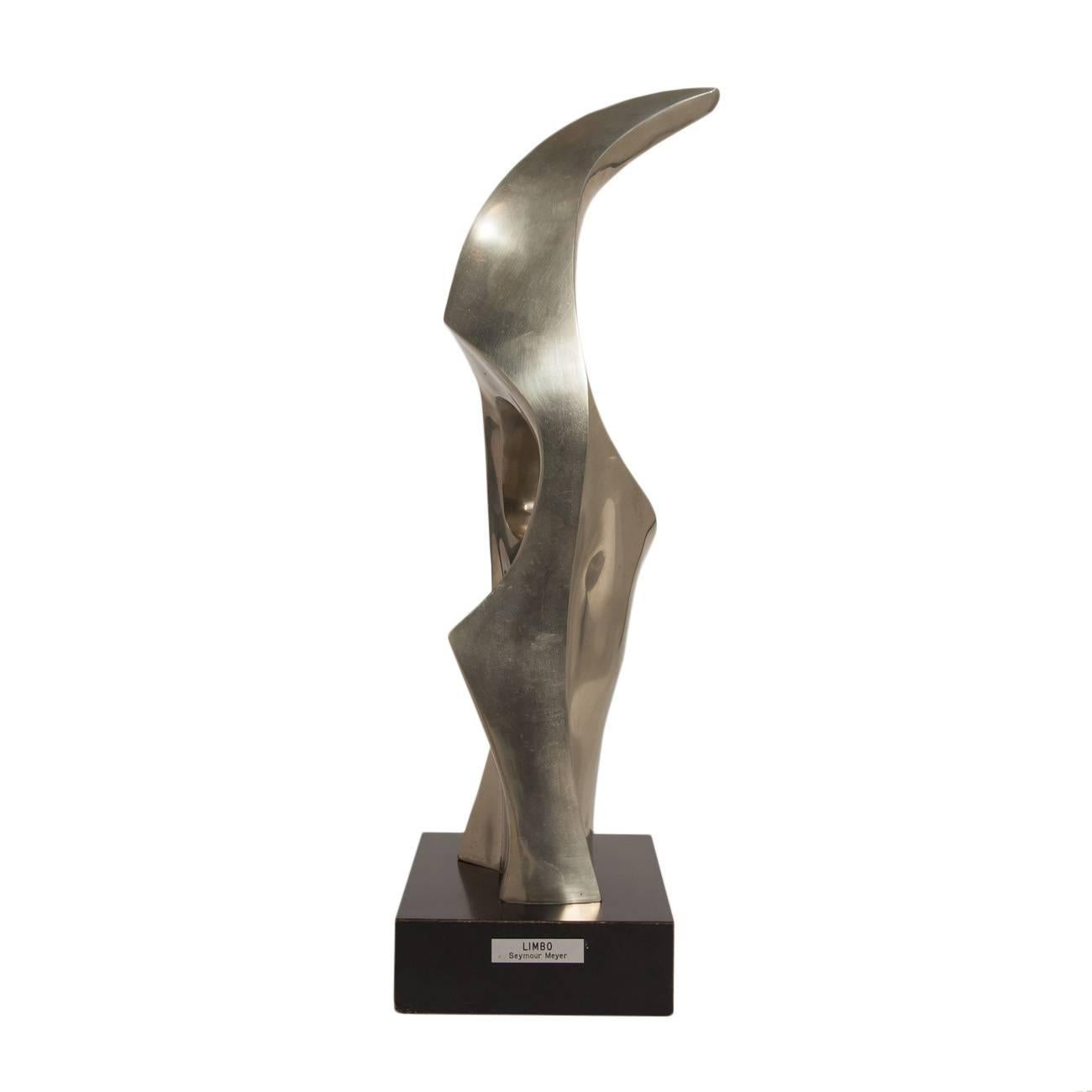 A magnificent abstract example of Seymour Meyer’s sculptural forms. This Mid-Century light bronze sculpture is signed by the artists and titled “Limbo”. Stands on an acrylic swivel base. Edition: 2/9. Item has to be crated for shipping because of