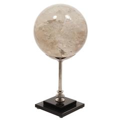 Extra Large White Quartz Sphere on Stand