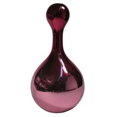 Tall Pink Metallic Glass Vessel