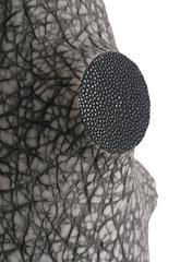 Tall Textured Ceramic Vase with Shagreen Detailing
