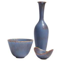 Midcentury Blue Gunnar Nylund Ceramic Bowl for Rörstrand