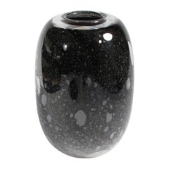 Black Mottled Glass Vase