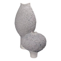 Tall Ceramic Vase with Lava Glaze