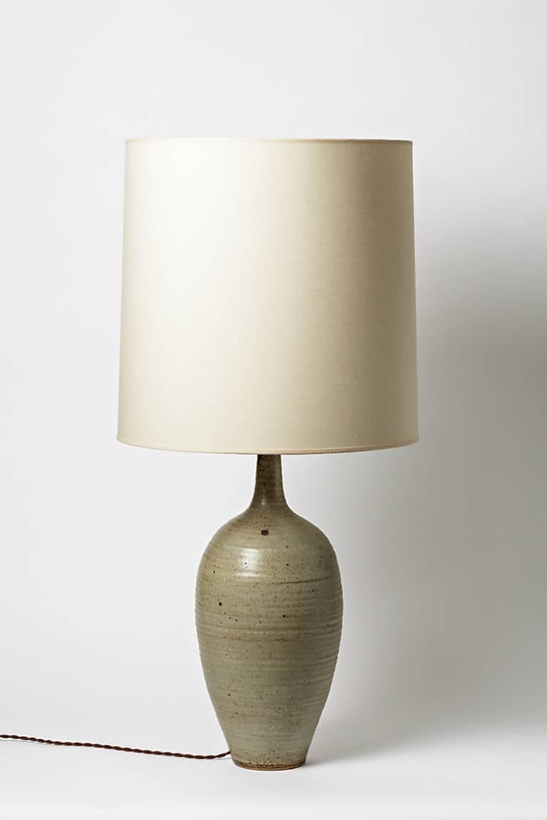 Mid-20th Century Elegant Ceramic Lamp by Le Cep French Studio, 1960 For Sale