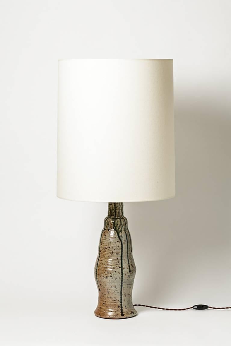 Late 20th Century Beautiful ceramic lamp from La Borne, French, 1970 For Sale