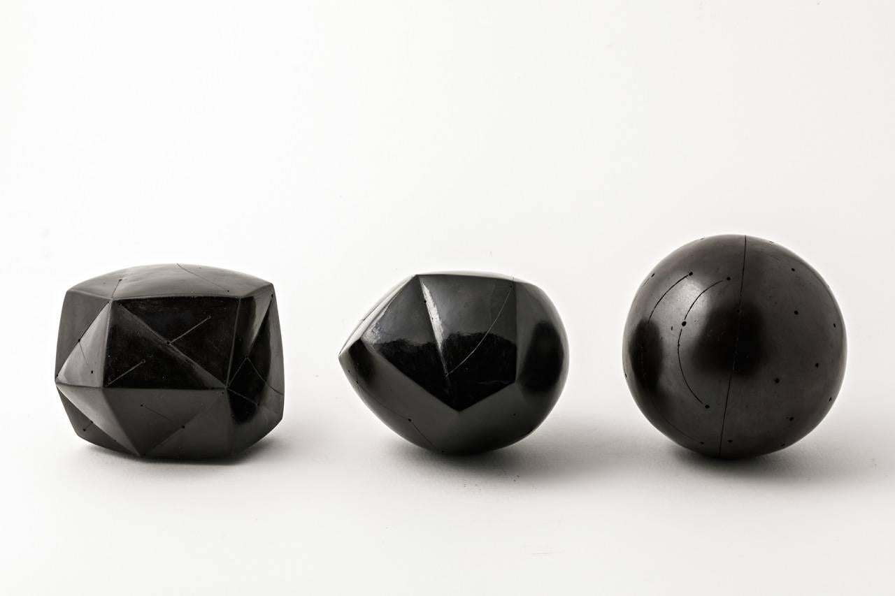 Contemporary Elegant Black Ceramic Abstract Sculpture by Nadia Pasquer