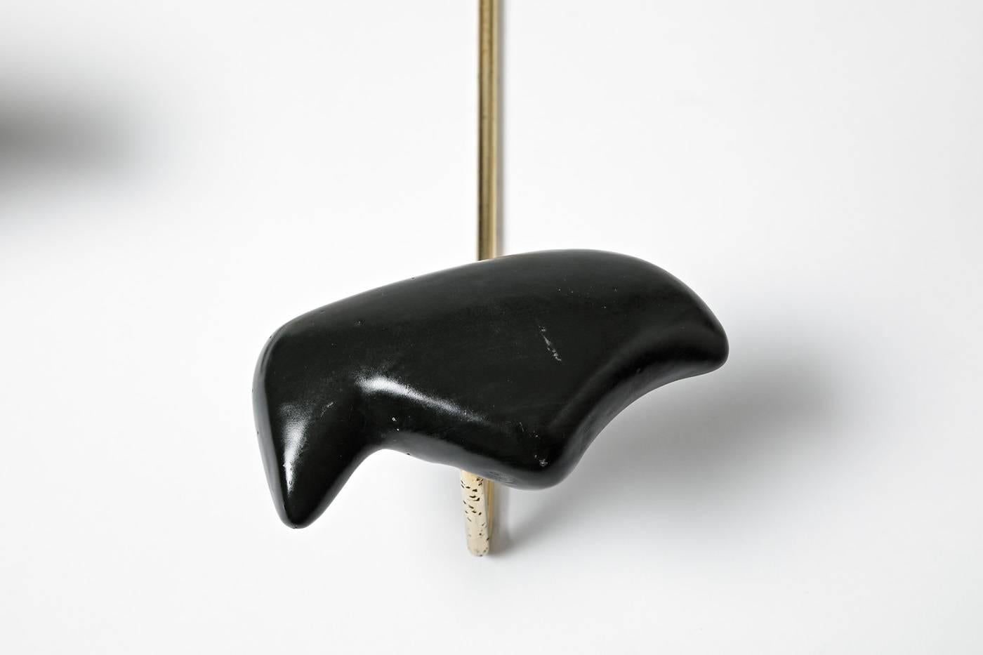 Mid-20th Century Georges Jouve and Marcel Asselbur Ceramic Sculptural Coat Rack Hanger