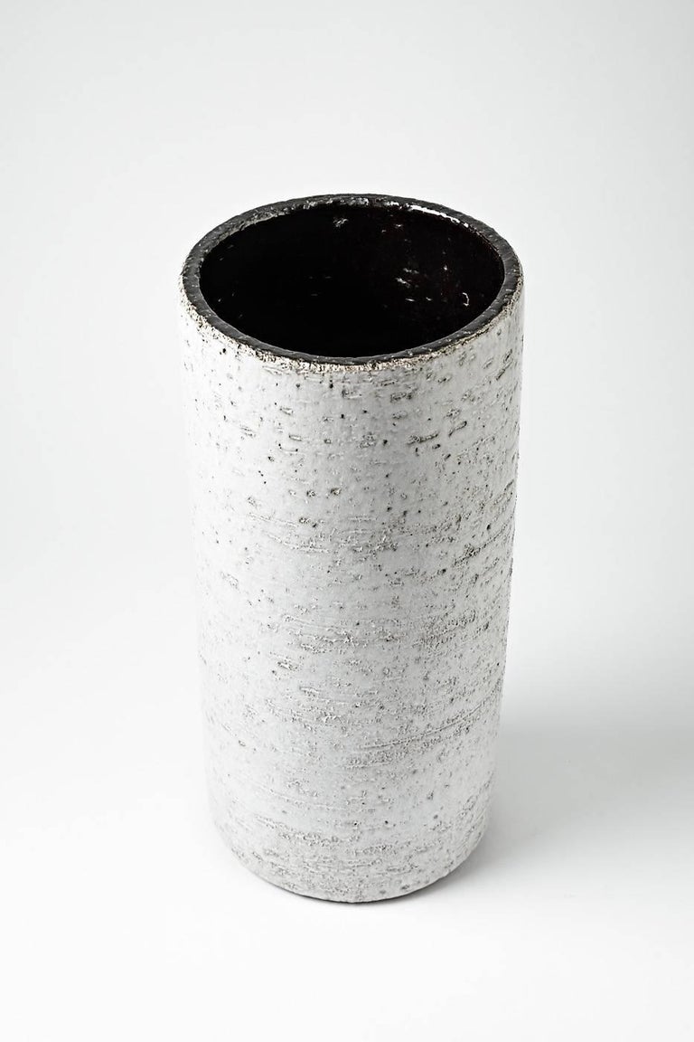 Important Ceramic Decorative Cylinder in the Style of Jouve at