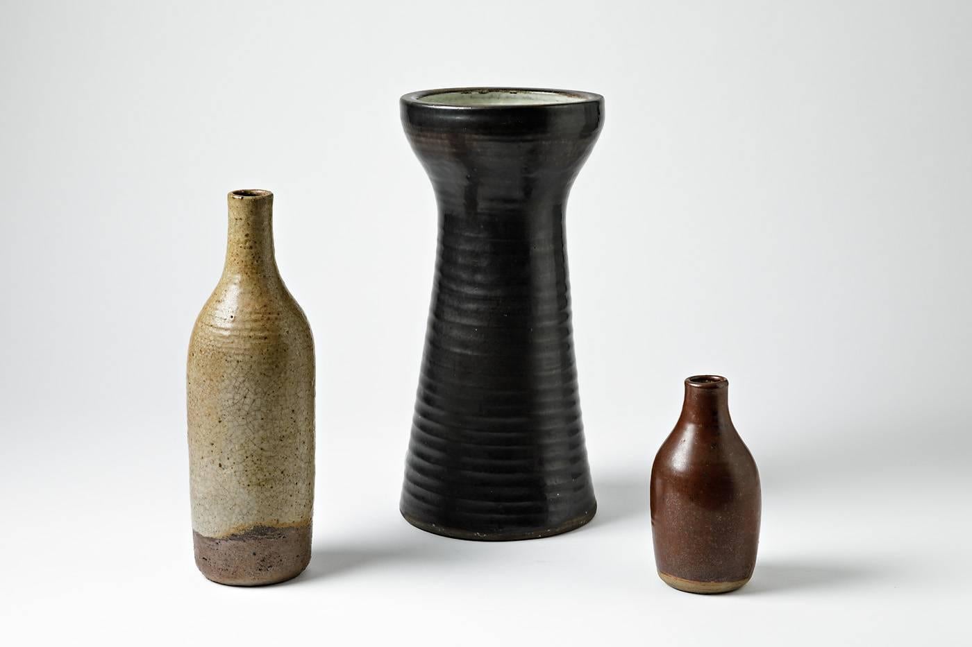 Imposant Ceramic Stoneware Vase by Jeanne and Norbert Pierlot, circa 1950 2
