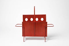 Mathieu Matégot Java Orange Magazine Rack Book Collection, 1970