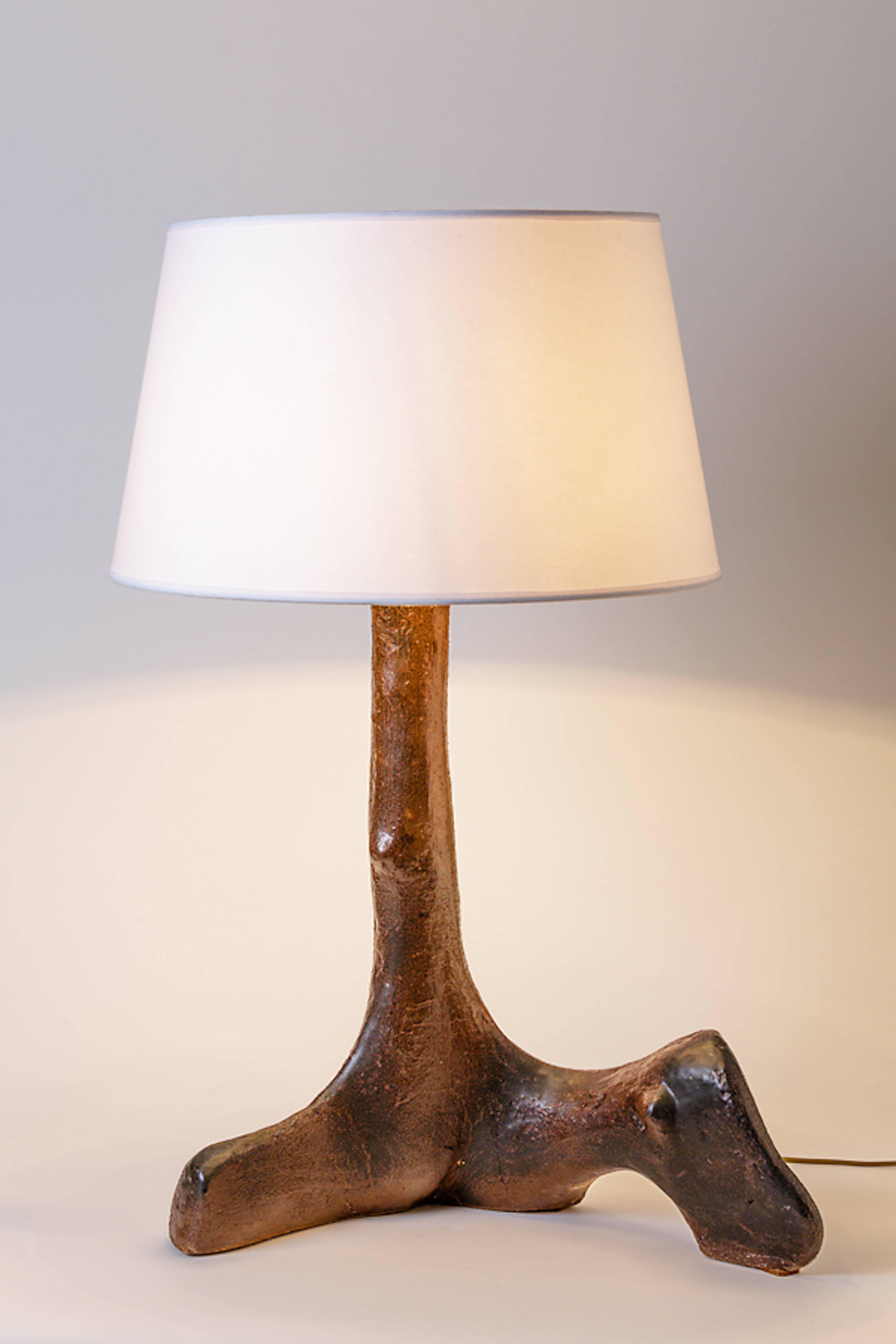 Beaux Arts Important Stoneware Lamp by Tim Orr, circa 1970 For Sale