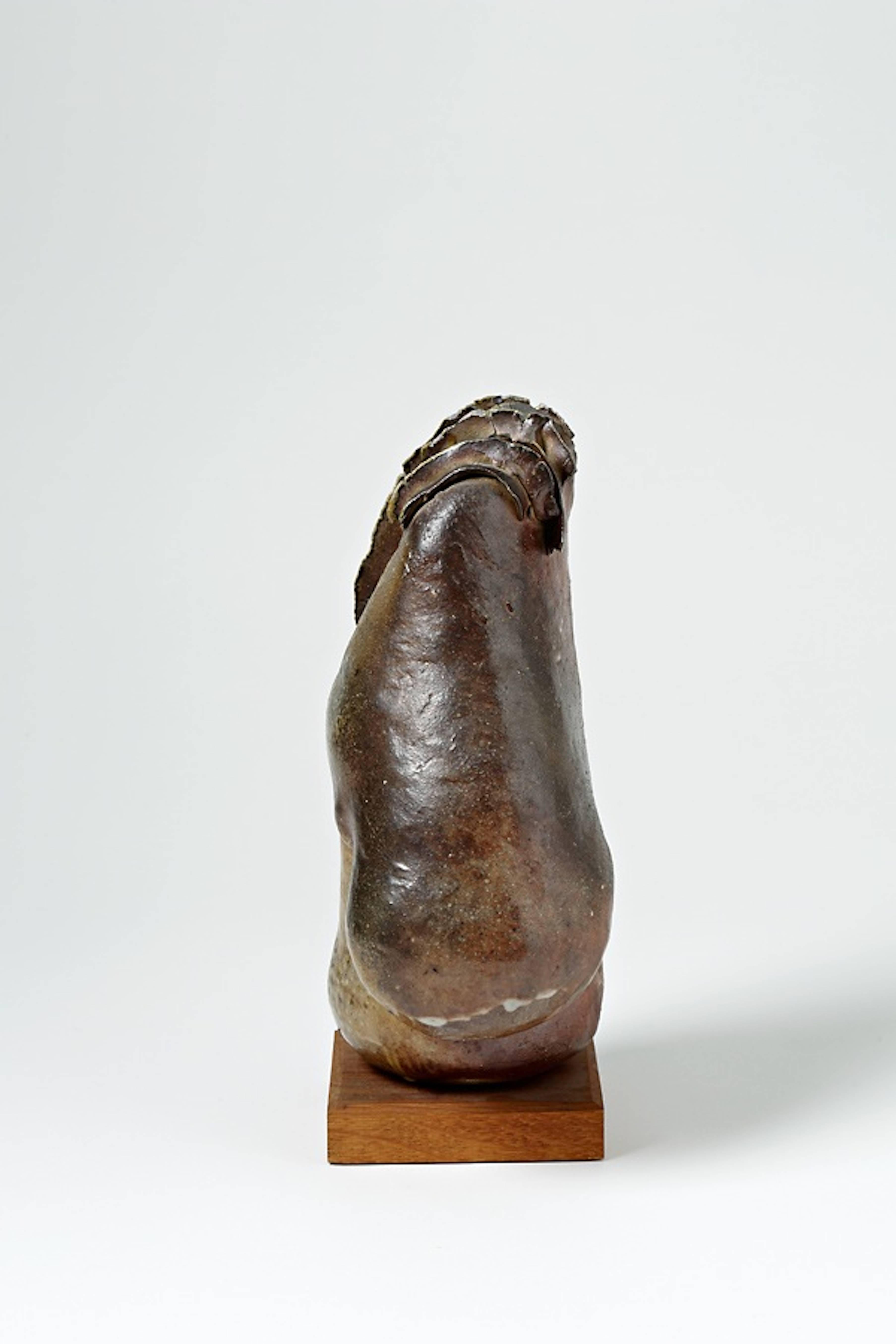 Steingut-Skulptur von Jeanne Grandpierre, La Borne, 1970–1980 (Beaux Arts) im Angebot