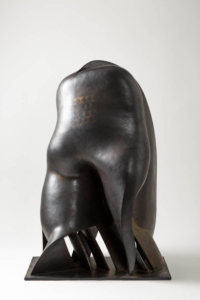 An important ceramic sculpture by Pierre Martinon with black glaze decoration.
Unique piece.
Perfect original conditions.
circa 2000.