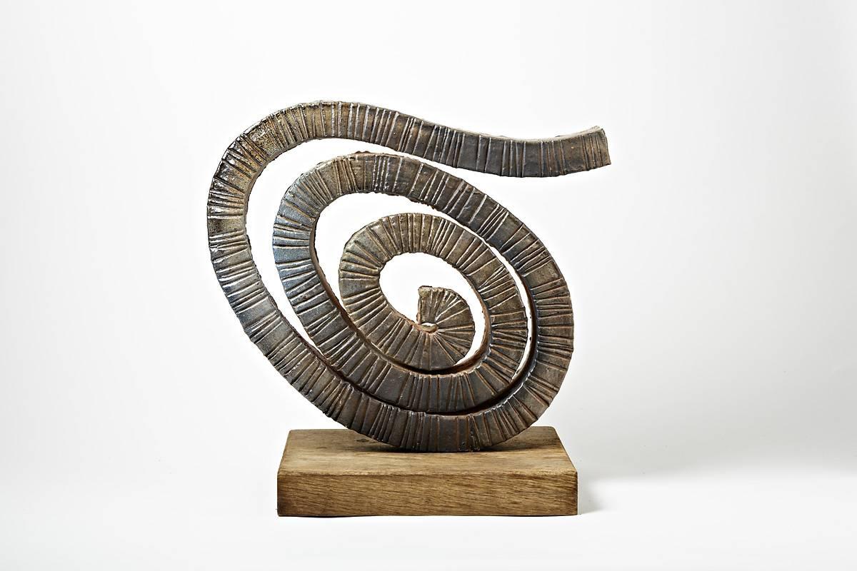 Molded Important Stoneware Sculpture by Gustave Tiffoche, circa 1970-1980