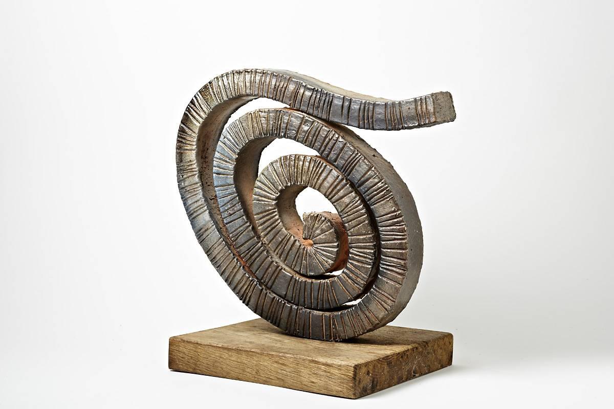 20th Century Important Stoneware Sculpture by Gustave Tiffoche, circa 1970-1980