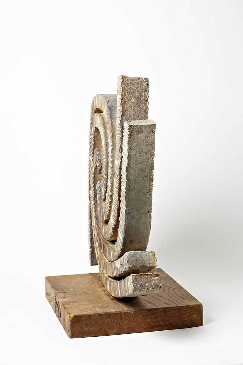 20th Century Important Stoneware Sculpture by Gustave Tiffoche, circa 1970-1980