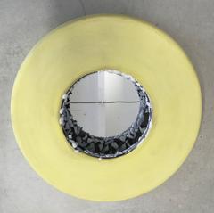 Amazing Yellow and White Ceramic Mirror by Mia Jensen, circa 2015