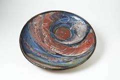 Important Ceramic Plate by Alain Gaudebert, circa 1980-1990