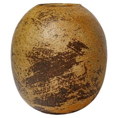 20th century design brown stoneware ceramic vase by David Whitehead La Borne