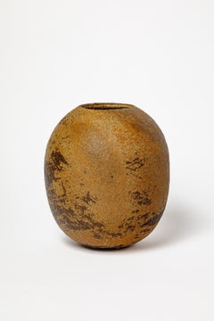 20th century design brown stoneware ceramic vase by David Whitehead La Borne