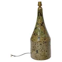 La Borne 20th century design ceramic table lamp grey and green colors 1970