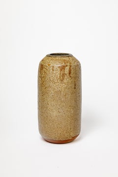 Jarrón de cerámica marrón y negro de diseño del siglo XX, de Robert Héraud, 1970, 32 cm