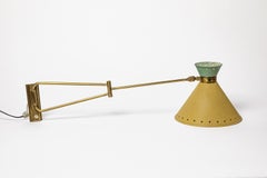 20th mid-century design vintage wall lamp lighting att. to Robert Mathieu Lunel
