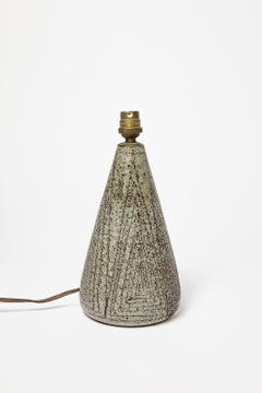 Lampada da tavolo in ceramica astratta nera e grigia di Robert Picault, design del XX secolo