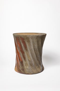 Brigitte Chassang 2025 design stoneware ceramic stool or sofa table grey brown