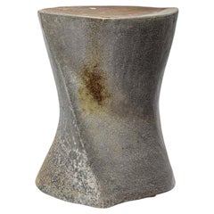 Brigitte Chassang 2025 unique handmade ceramic grey and brown stool or table