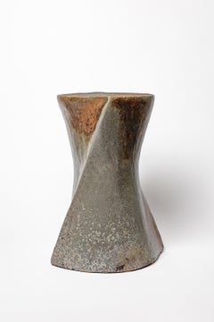 Brigitte Chassang 2025 brown and grey stoneware ceramic stool or table design