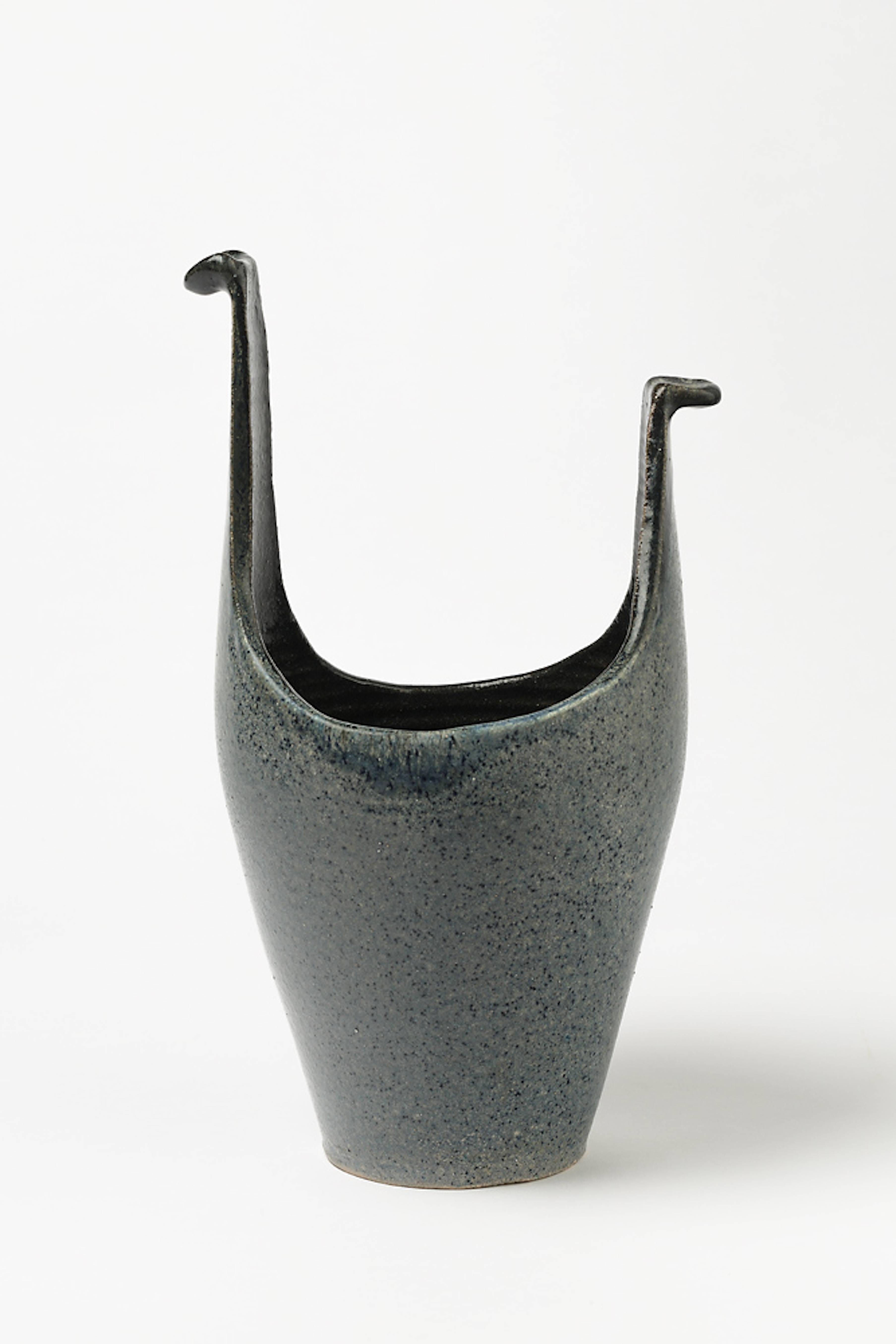 Turned Amazing Zoomorphic Ceramic by Accolay, circa 1960-1970 For Sale