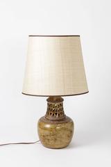 Elegant Stoneware Lamp, Signed under the Base, circa 1970
