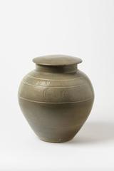 green ceramic Stoneware Pot by Antoine de Vinck, circa 1980