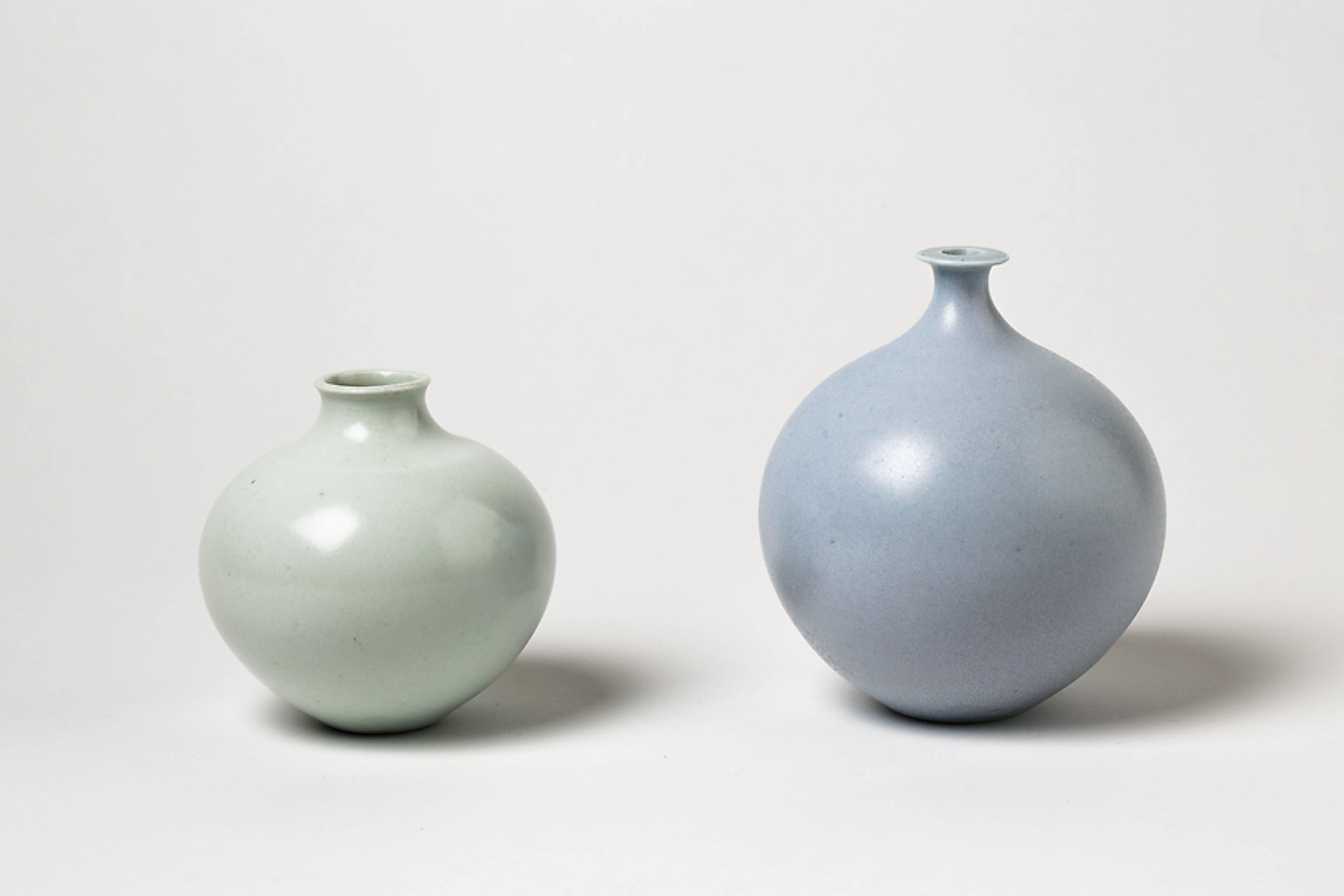Turned Elegant Porcelain Vase by Robert Deblander, circa 1980-1990